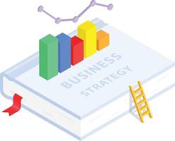 Business Strategy Book with Bar Graph vector