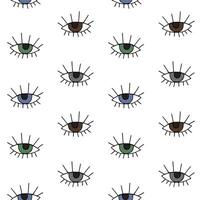 Seamless pattern of sketch eyes vector