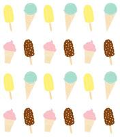 Seamless pattern of hand drawn ice cream vector