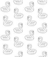 Seamless pattern of flamingo ring float vector