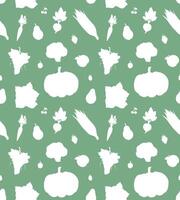 Seamless pattern of fruit and vegetables vector