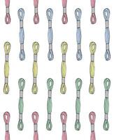 Seamless pattern of embroidery floss thread vector