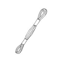 Hand drawn doodle embroidery floss threads vector
