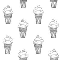 Seamless pattern of sketch ice cream vector