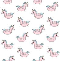 Seamless pattern of doodle unicorn float vector