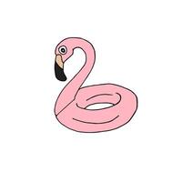 Hand drawn flamingo ring float vector