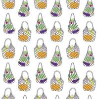 Seamless pattern of sketch eco bag vector