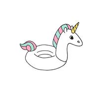 Hand drawn doodle sketch unicorn float vector