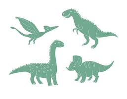 Set of different dinosaur vector