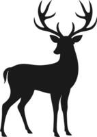 A silhouette of a deer with large antlers vector