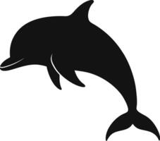 Dolphin silhouette on white background vector