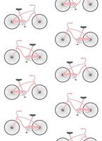 Seamless pattern of flat bicycle vector