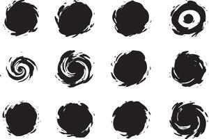 A set of black ink splatters on a white background vector