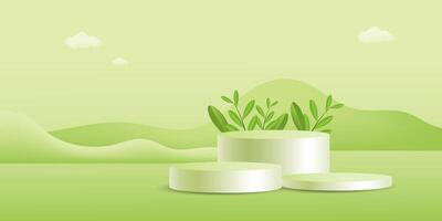 product display with nature background vector