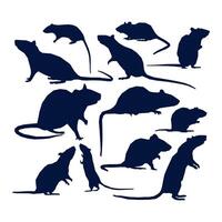 illustration rat and mouse collection flat design icon vector