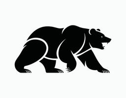 Black Bear Illustration Essence of Strength in Template vector