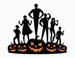 Scary Pumpkin Shapes with Sharp Teeth EPS Template Illustration vector