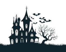 Haunting Gothic Architecture Silhouette Design EPS Template vector