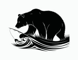Bears at the River EPS Template vector