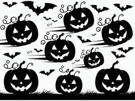 Pumpkin and Bat Collection EPS Template for Halloween vector