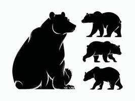 Black Bears Silhouette EPS Template vector