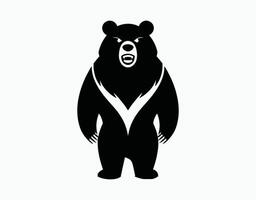 Angry Bear Silhouettes EPS Template vector