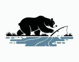 Bear and Water Scene EPS Template vector