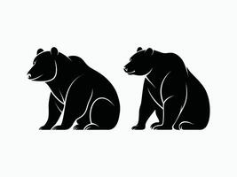 Bear Animal silhouette EPS Template vector