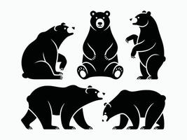 Black Bear Designs of Various Collection EPS Template vector