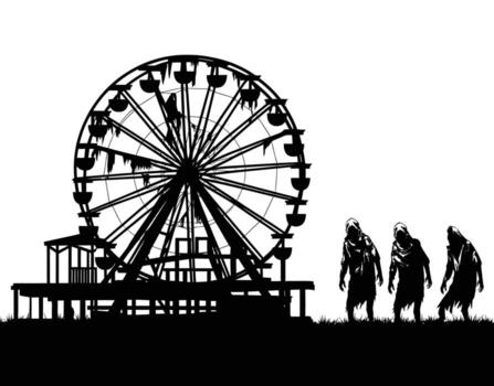 The Haunting Silence of an Abandoned Park EPS Template vector