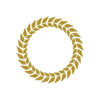 Elegant Circle Laurel Wreath for Design and Branding. Gold Circular Laurel Frame for Invitations and Awards. vector
