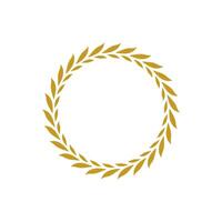 Minimalistic Circular Laurel Wreath Decoration. This versatile design element is ideal for creating prestigious emblems, badges, and certificates. vector