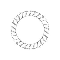 Circular Leaf Frame Lines on White Background vector