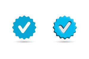 Check mark icon. 3d check mark, verification icon illustration. vector