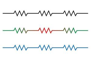 Three resistors in series and parallel connected. Series formula and diagram. vector
