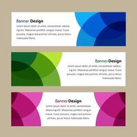 Simple colorful modern horizontal banners with circle purple, blue and green. Abstract geometric with forms of empty frames for your website design vector