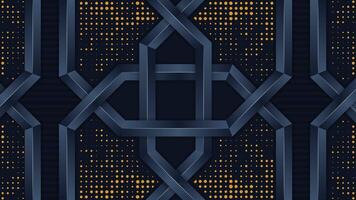 Abstract dark blue geometric pattern speed technology design modern futuristic background illustration. gold dot pattern vector