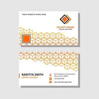 business card design template collection with hexagon geometric pattern background vector