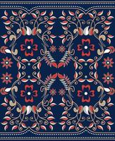 Beautiful floral pattern design for Textiles. patterns from stylized small flower and leaf. dark blue color background vector