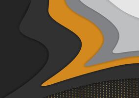 Modern abstract geometric background with circle pattern. Abstract realistic paper cut style illustration. flat gold, grey and black color vector