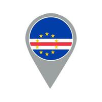 cape verde flag location pin vector