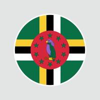 The flag of dominica. Flag icon. Standard color. Round flag vector