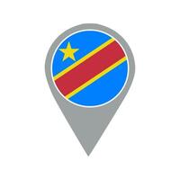DR Congo flag location pin vector