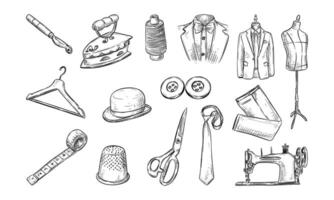 tailor handdrawn collection vector