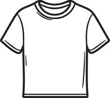 Folded t-shirt clean simple icon outline black vector