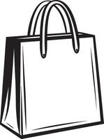 Modern shopping bag icon clean simple outline black vector