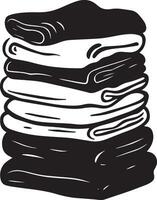 Folded clothes stack clean simple icon silhouette black vector