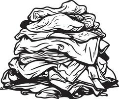 Heap of mess clothes clean simple icon outline black vector