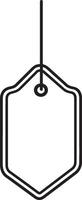 Sale tag hanging clean simple icon linear black vector