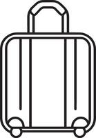 Travel suitcase clean simple icon outline black vector